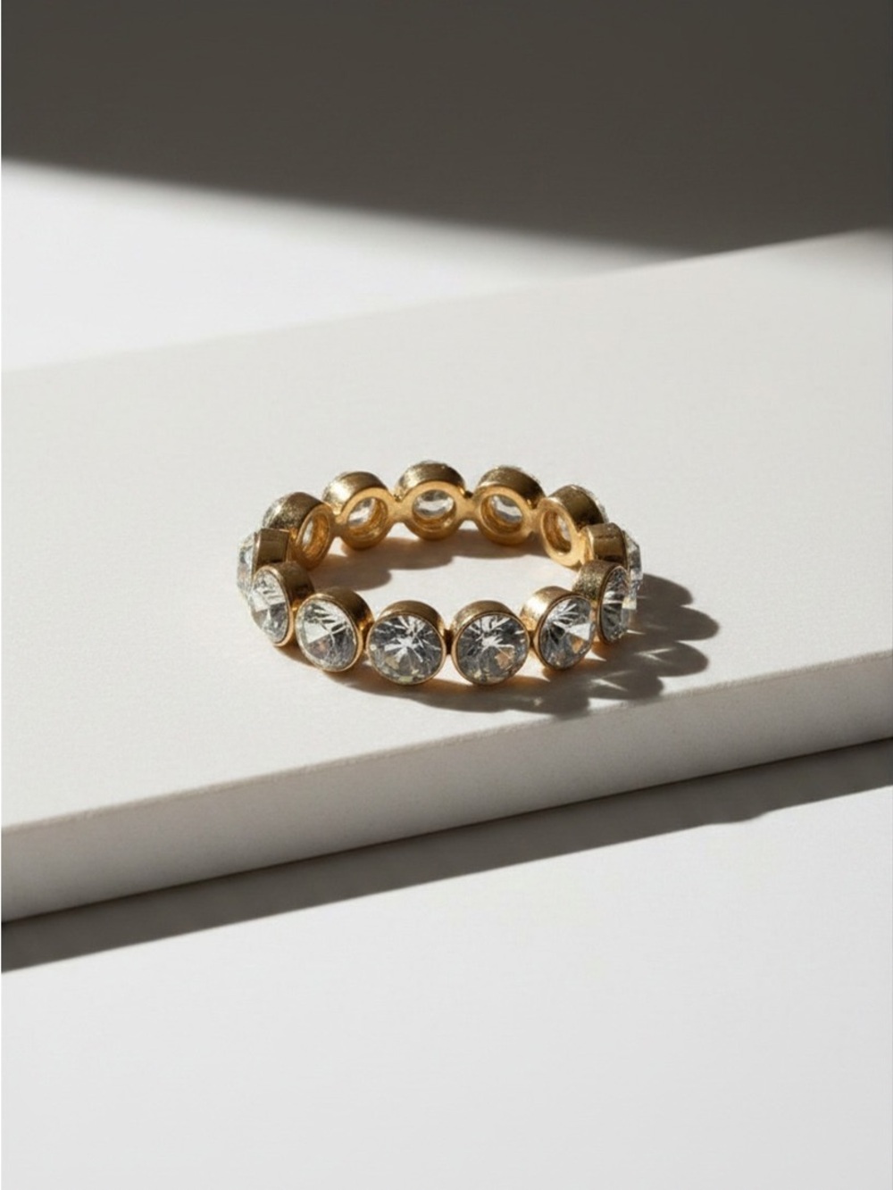 Plunder Gold-Tone Crystal Circle Band - Clear Stones